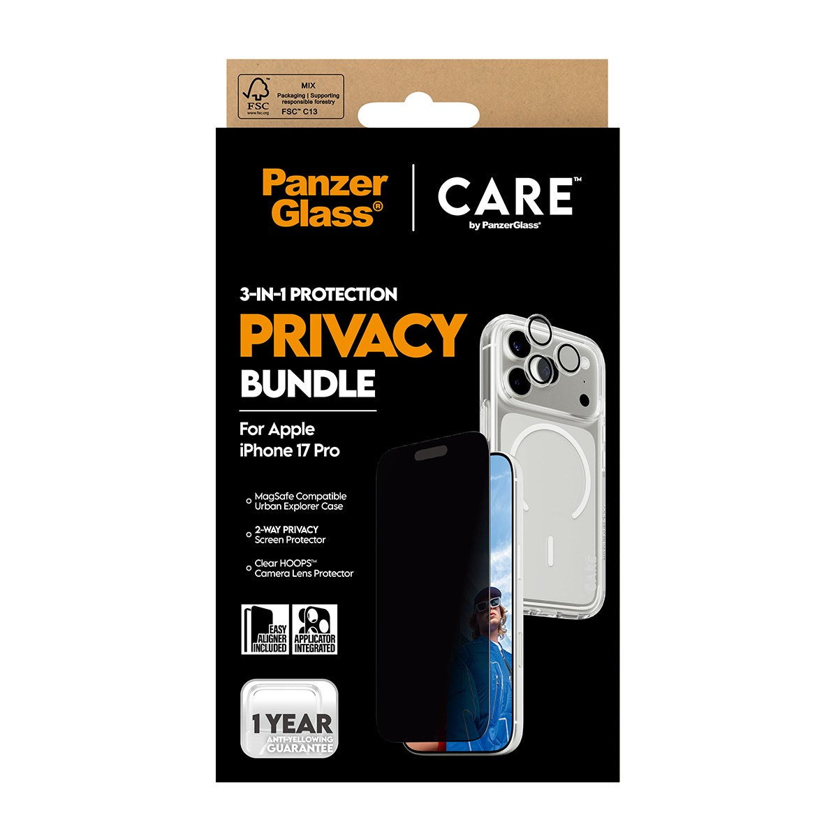 PanzerGlass® | CARE by PanzerGlass® 3-in-1 Privacy Set iPhone 17 Pro