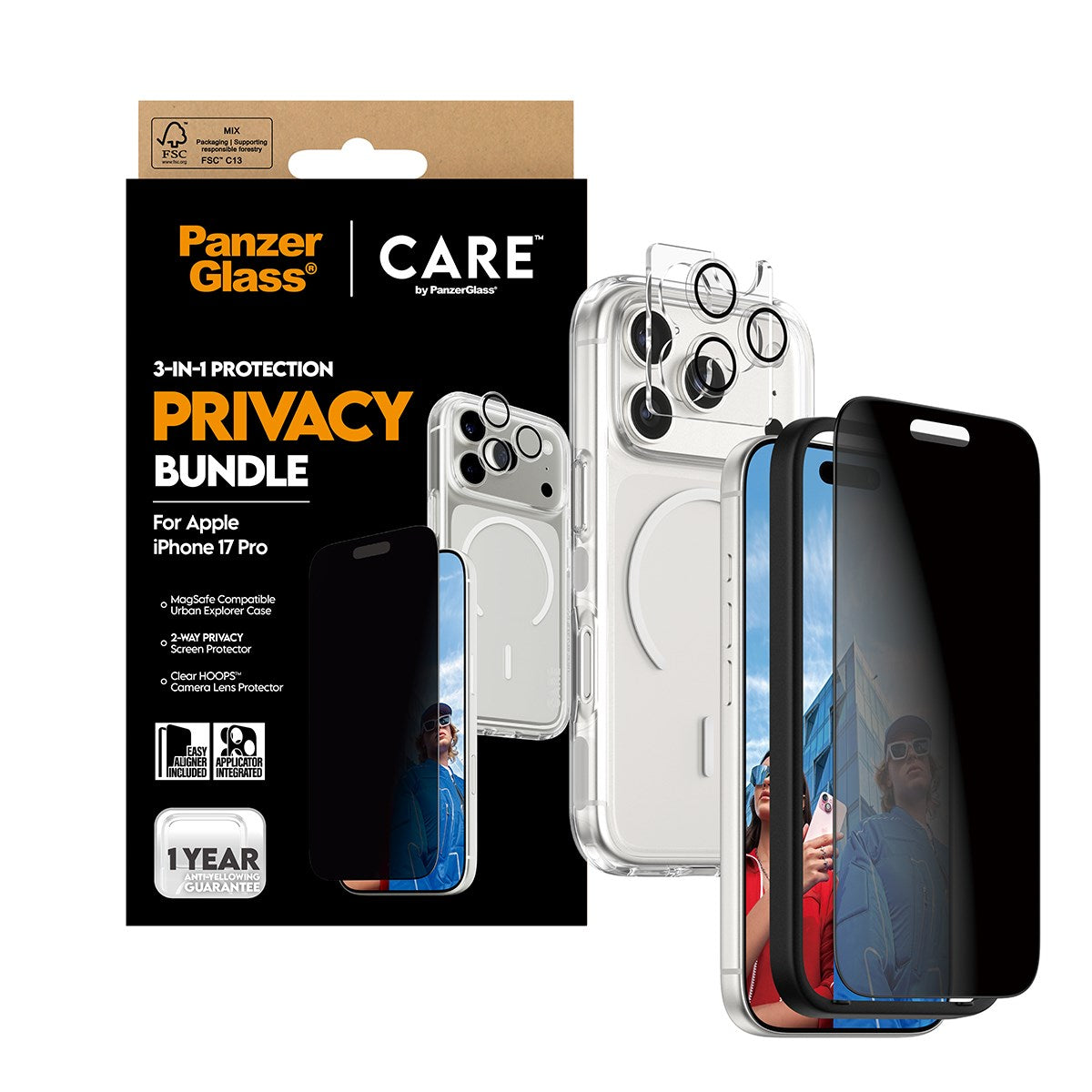 PanzerGlass® | CARE by PanzerGlass® 3-in-1 Privacy Set iPhone 17 Pro