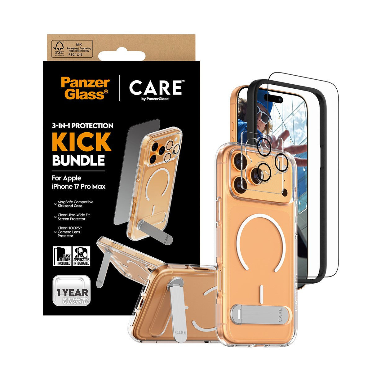 PanzerGlass® | CARE by PanzerGlass® 3-in-1 Kick Set iPhone 17 Pro Max