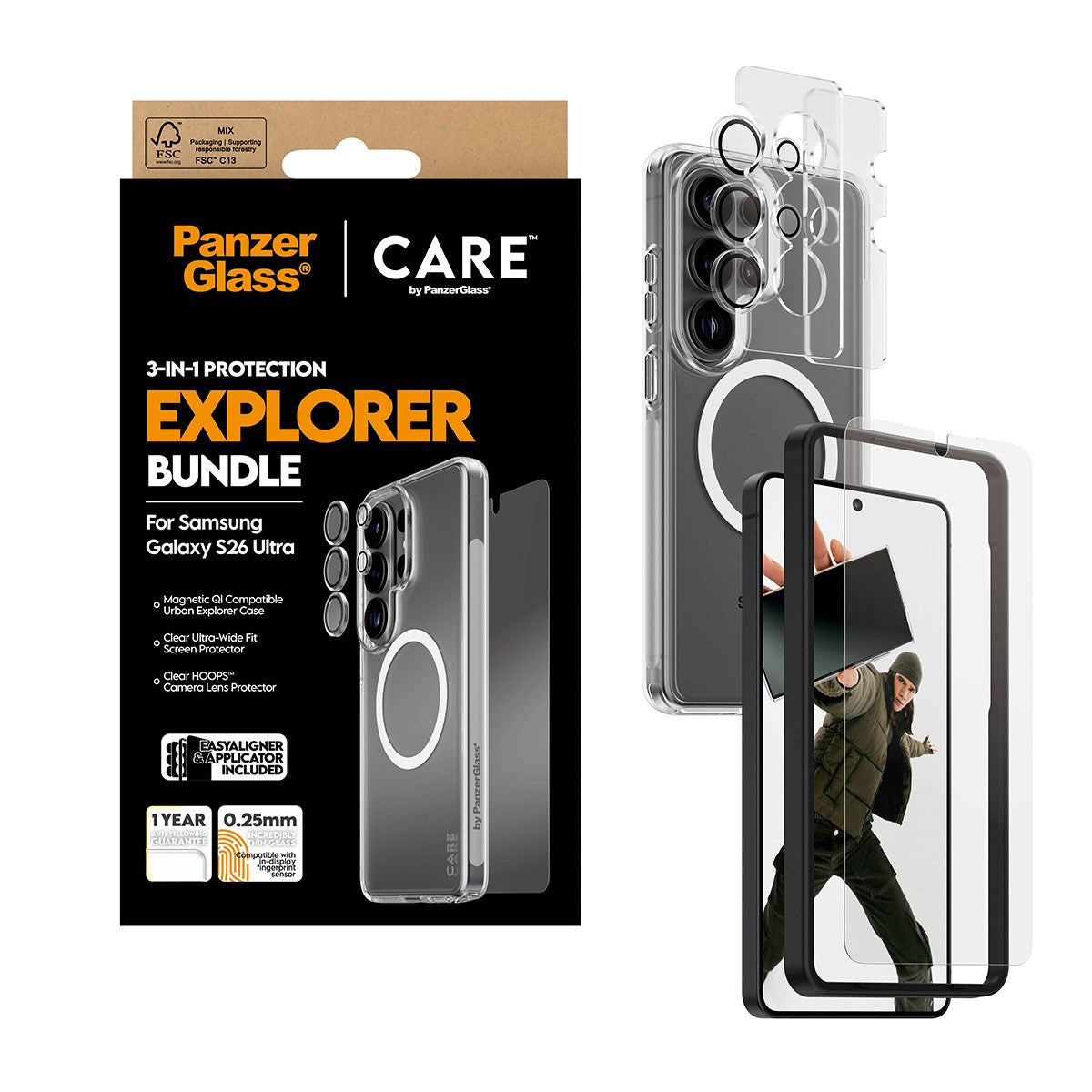 PanzerGlass® | CARE™ by PanzerGlass® 3-in-1 Set Samsung Galaxy S26 Ultra