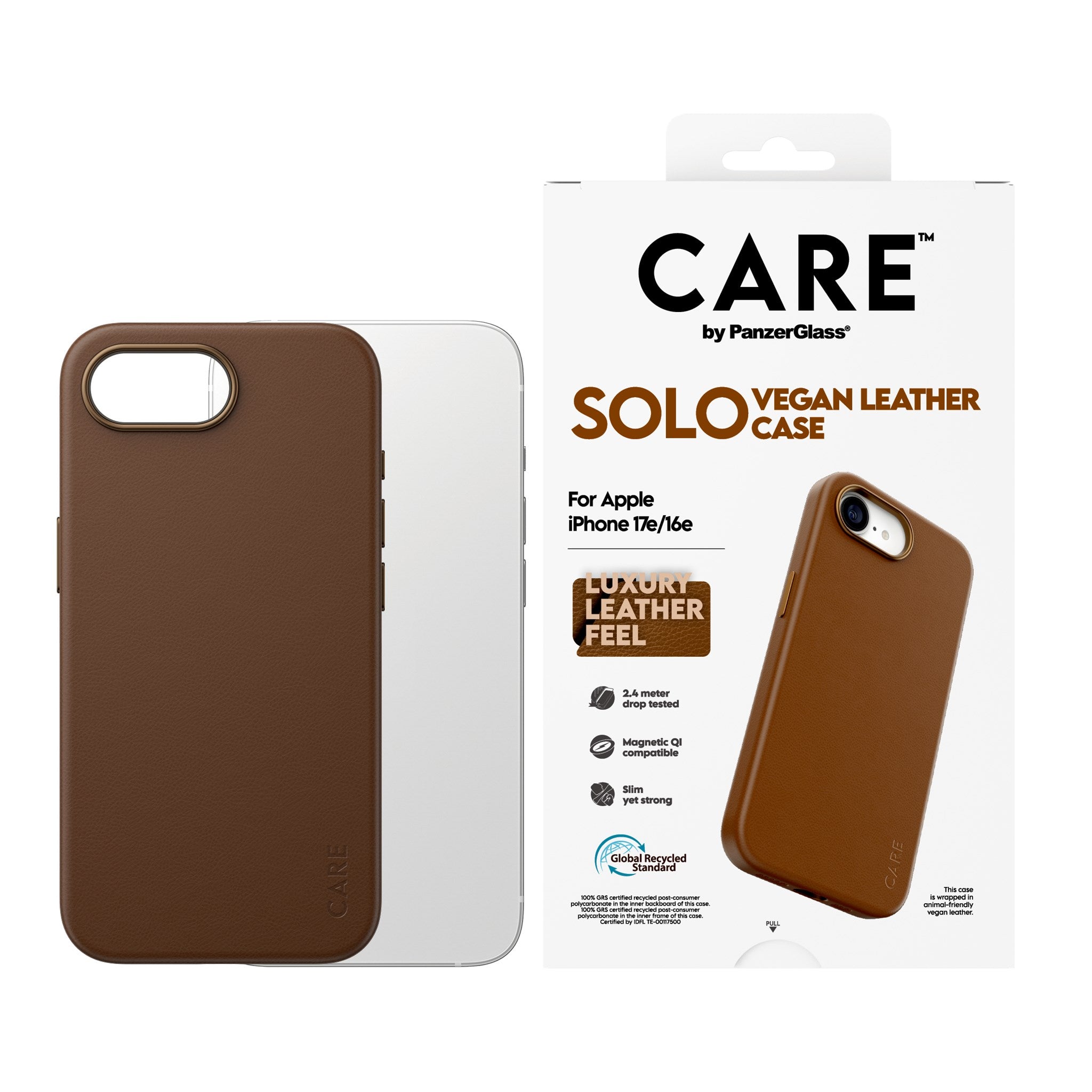 CARE™ by PanzerGlass® Solo Case Braun iPhone 17e | 16e
