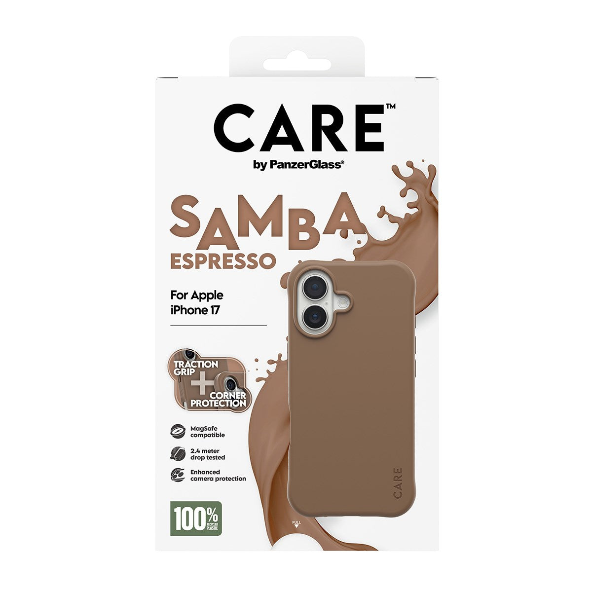 CARE by PanzerGlass® Fashionable Case Samba Espresso m. MagSafe iPhone 17