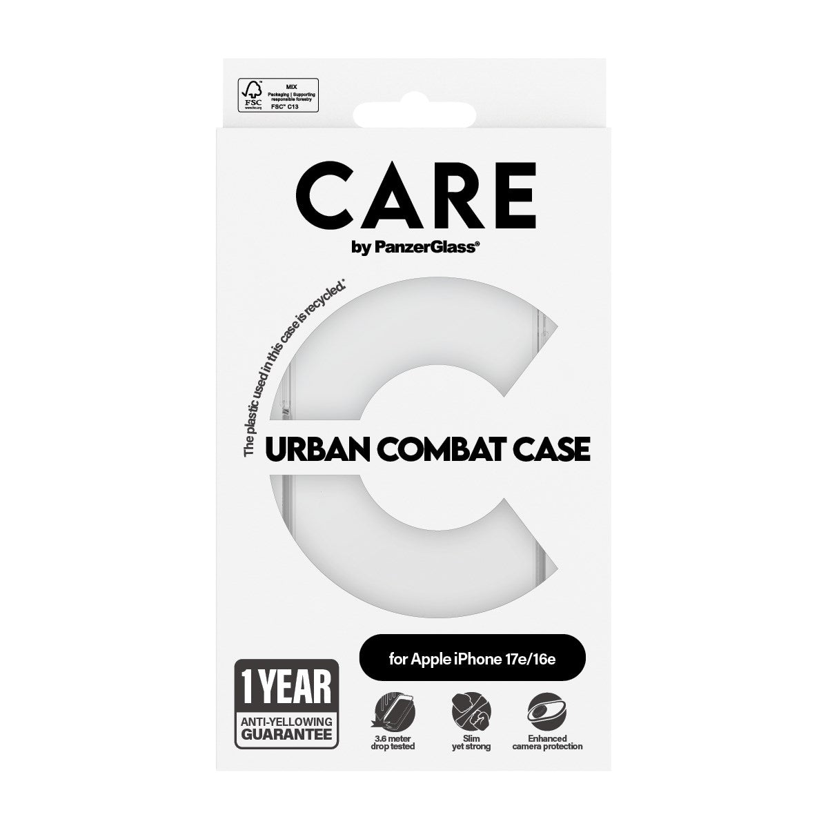 CARE™ by PanzerGlass® Urban Combat Case Transparent iPhone 17e | 16e