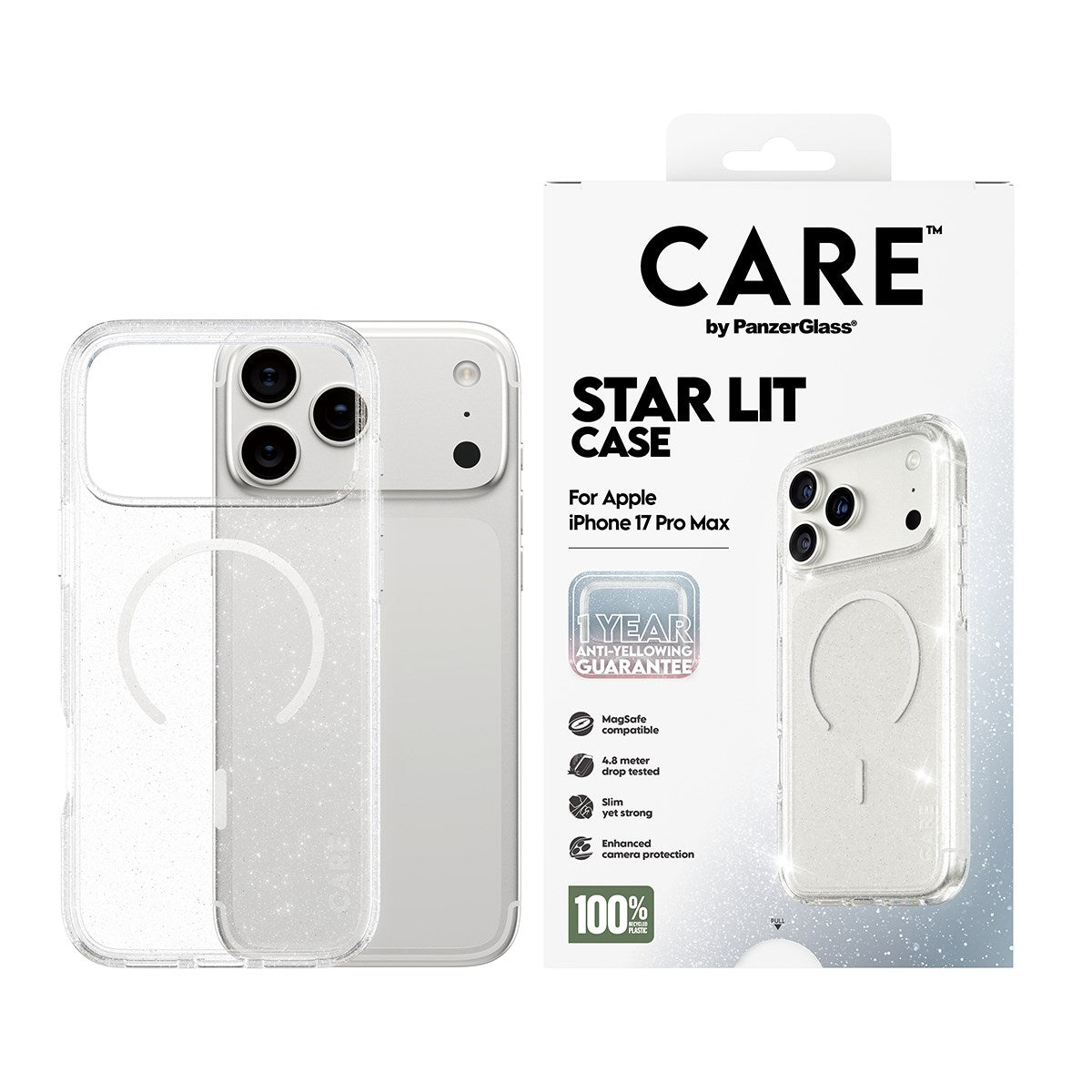 CARE by PanzerGlass® Flagship Case Urban Explorer Star Lit m. Weiß MagSafe iPhone 17 Pro Max