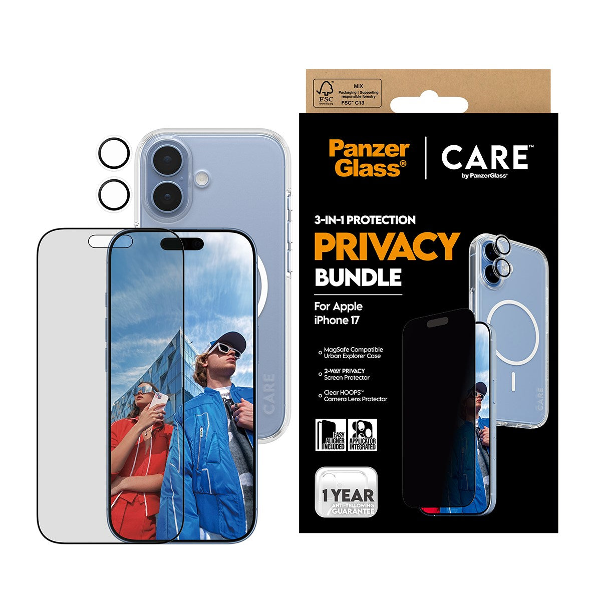 PanzerGlass® | CARE by PanzerGlass® 3-in-1 Privacy Set iPhone 17