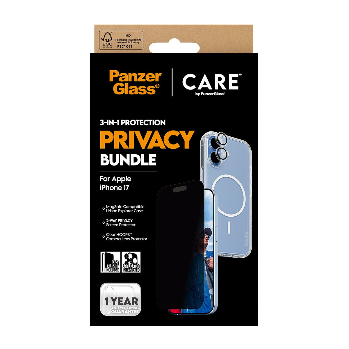 PanzerGlass® | CARE by PanzerGlass® 3-in-1 Privacy Set iPhone 17