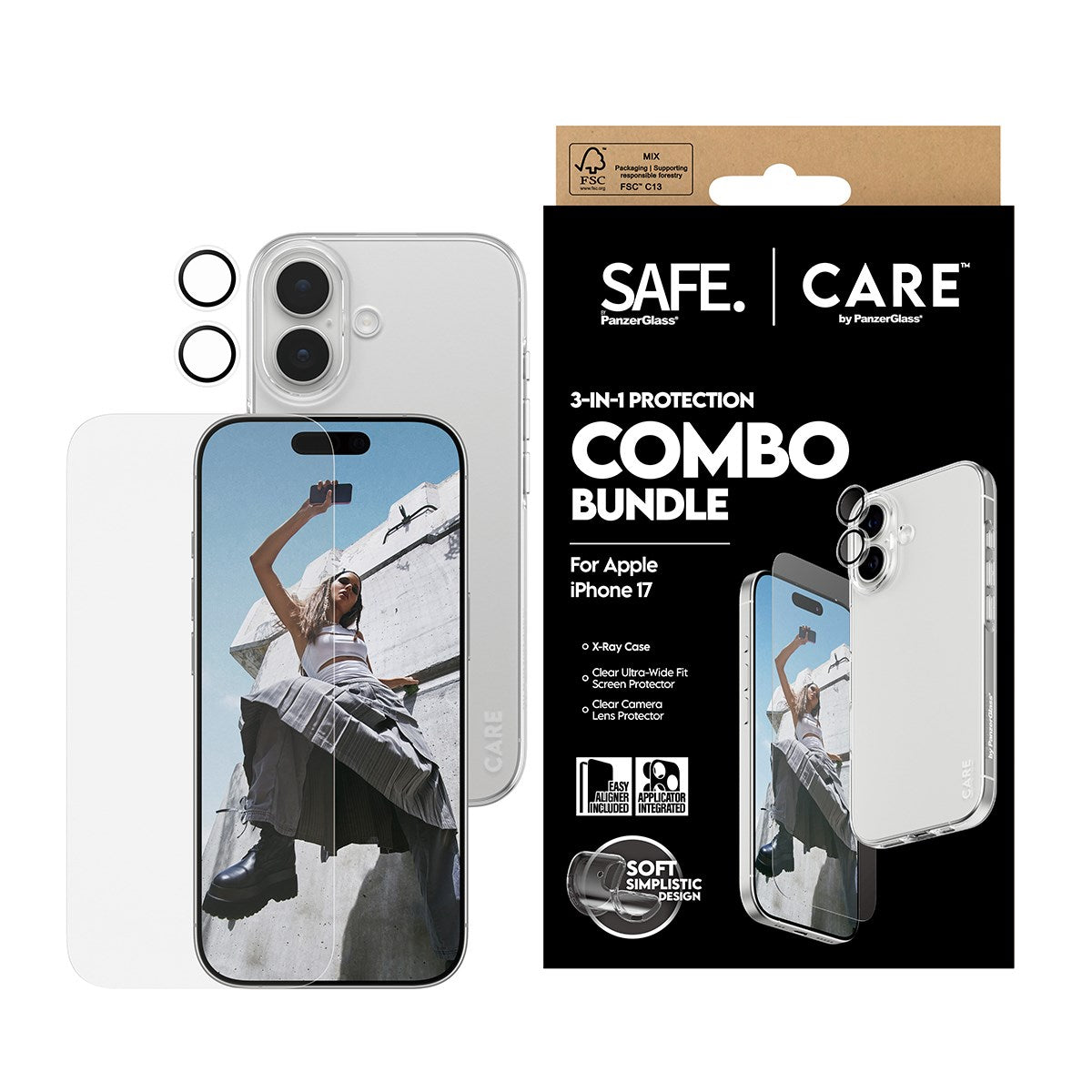 SAFE. | CARE by PanzerGlass® 3-in-1 Combo Set iPhone 17