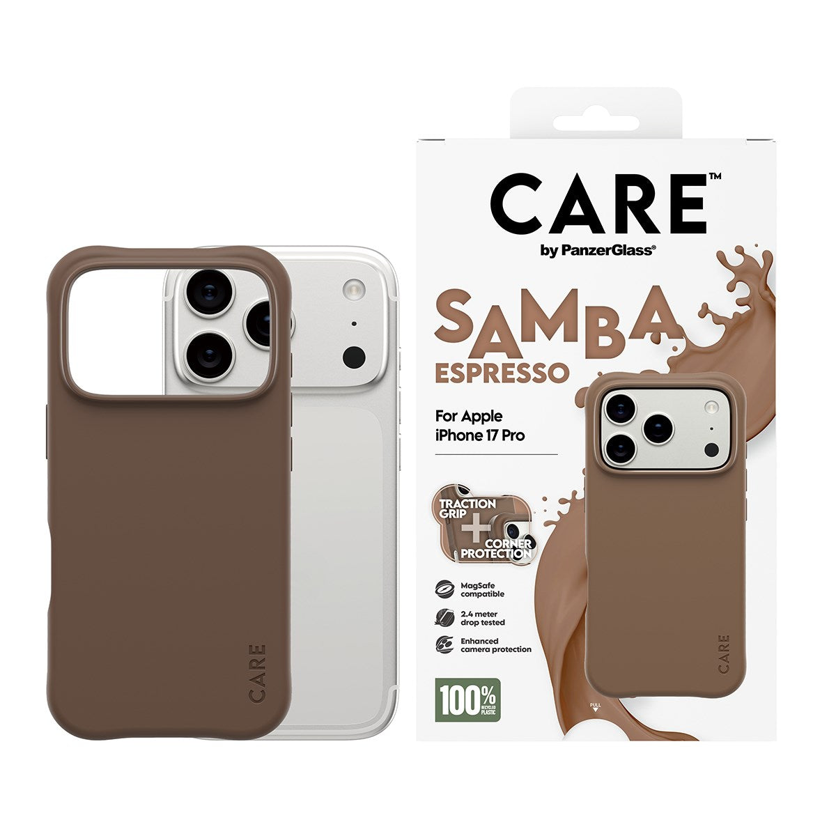 CARE by PanzerGlass® Fashionable Case Samba Espresso m. MagSafe iPhone 17 Pro