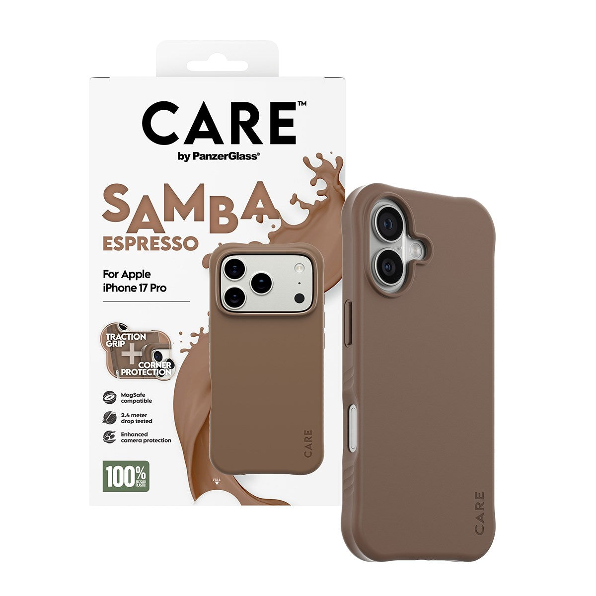 CARE by PanzerGlass® Fashionable Case Samba Espresso m. MagSafe iPhone 17 Pro