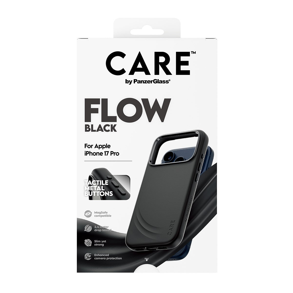 CARE by PanzerGlass® Feature FLOW Case Schwarz m. MagSafe iPhone 17 Pro