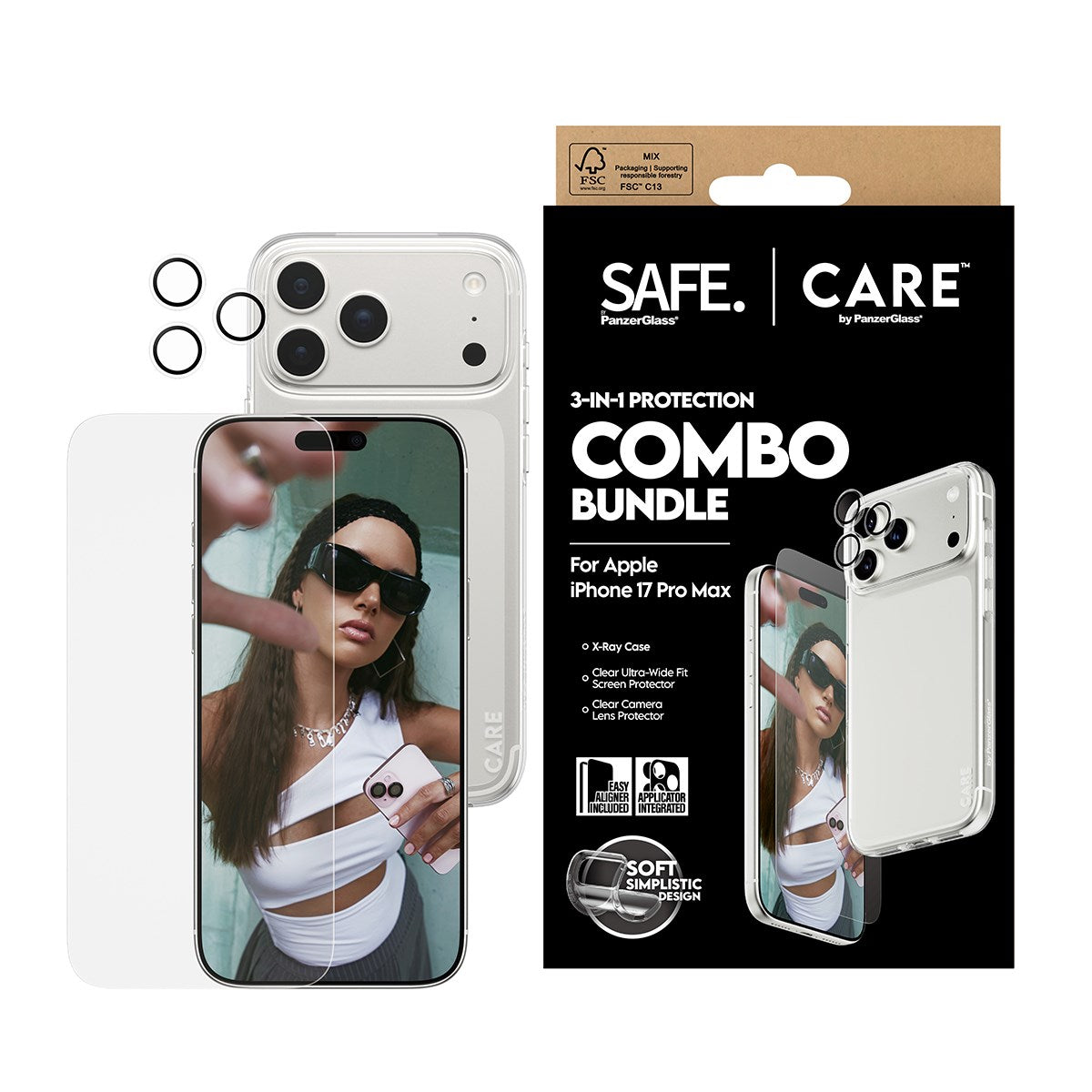 SAFE. | CARE by PanzerGlass® 3-in-1 Combo Set iPhone 17 Pro Max