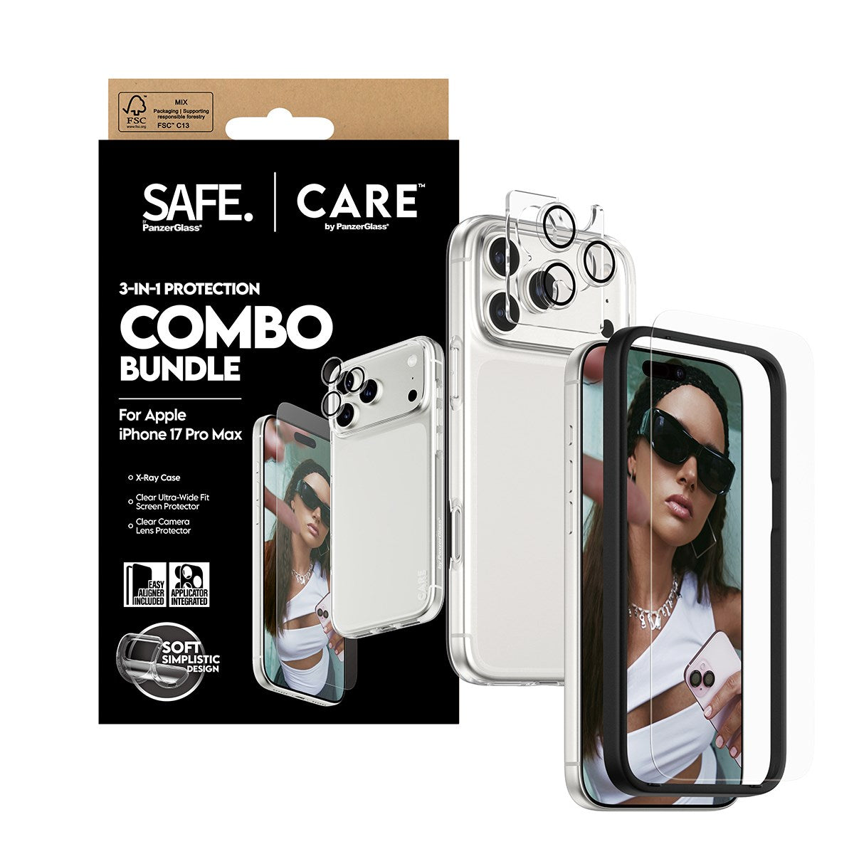 SAFE. | CARE by PanzerGlass® 3-in-1 Combo Set iPhone 17 Pro Max