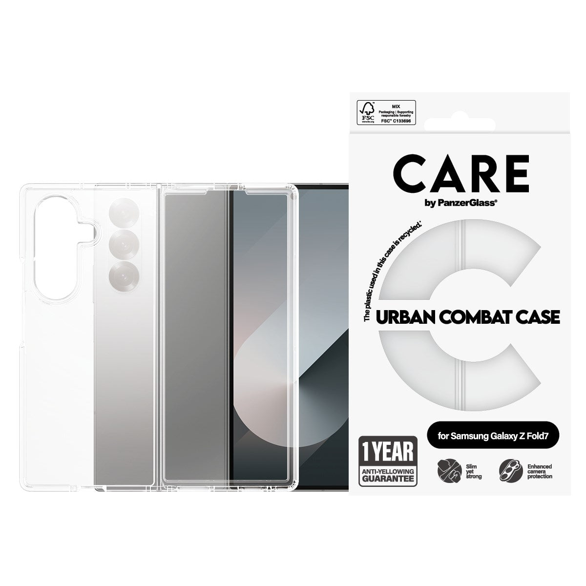 CARE by PanzerGlass® Flagship Case Urban Combat m. Klarer Rahmen Samsung Galaxy Z Fold7