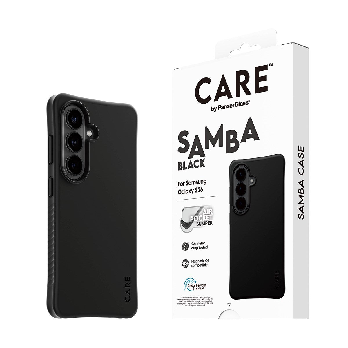 CARE™ by PanzerGlass® Samba Case Schwarz m. Qi Samsung Galaxy S26