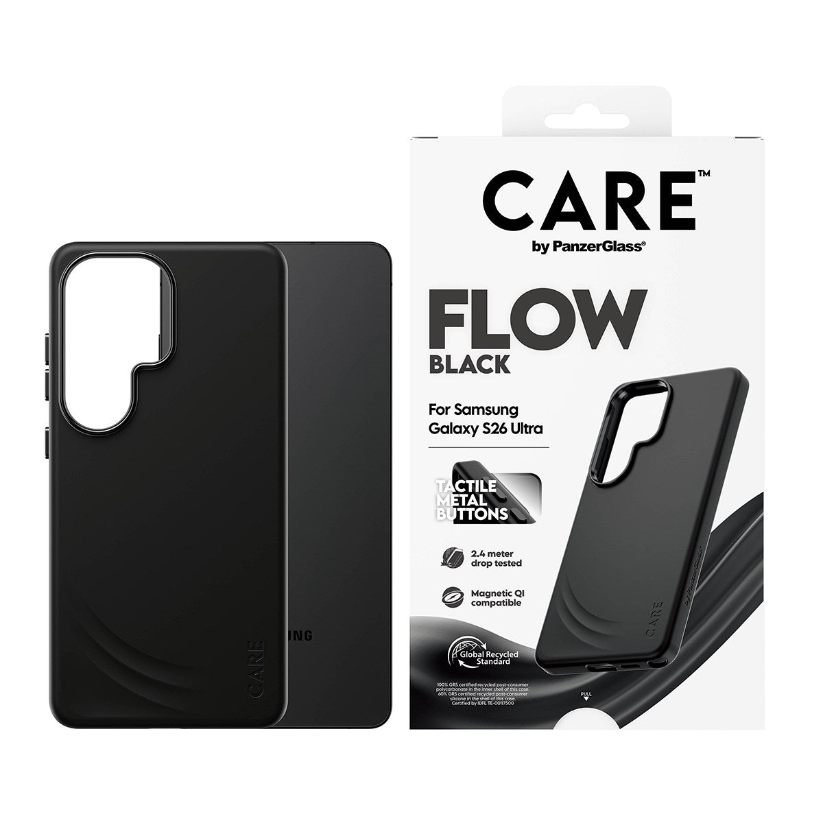 CARE™ by PanzerGlass® Flow Case Schwarz m. Qi Samsung Galaxy S26 Ultra