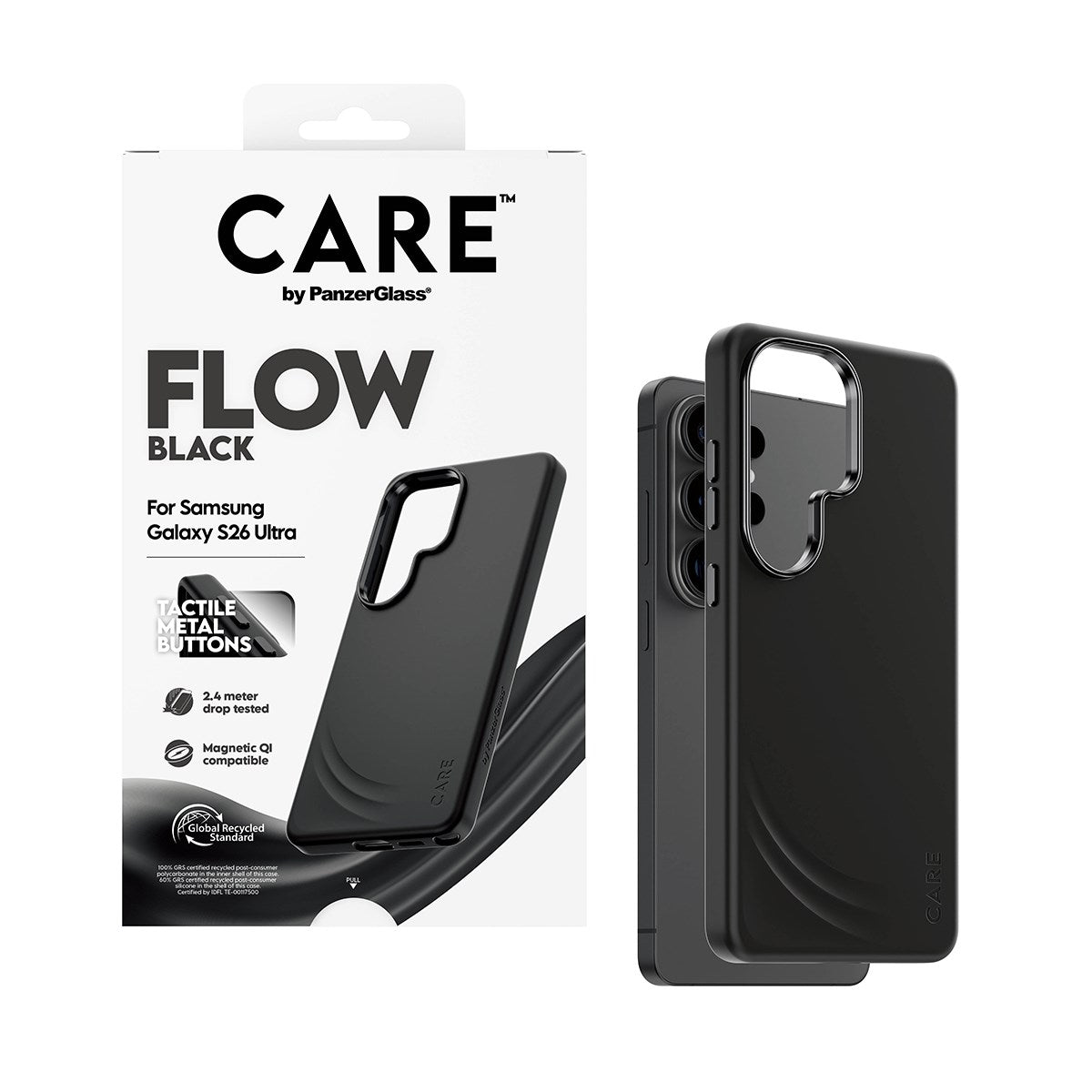 CARE™ by PanzerGlass® Flow Case Schwarz m. Qi Samsung Galaxy S26 Ultra