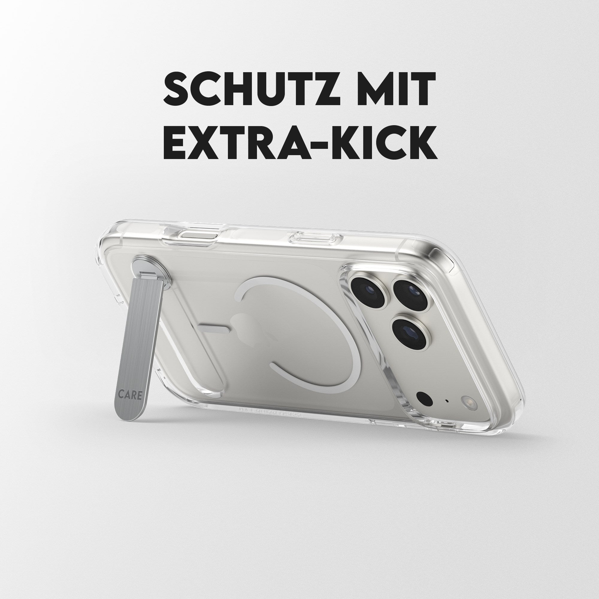 CARE™ by PanzerGlass® Case Transparent m. Kickstand & MagSafe iPhone 17 Pro Max