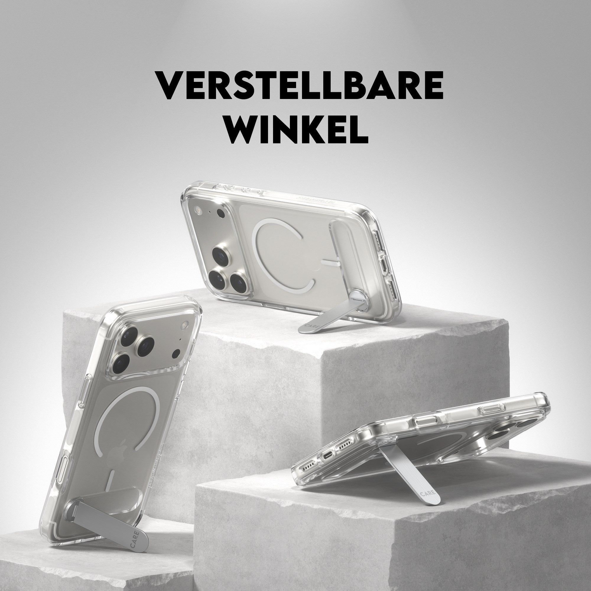 CARE™ by PanzerGlass® Case Transparent m. Kickstand & MagSafe iPhone 17 Pro Max