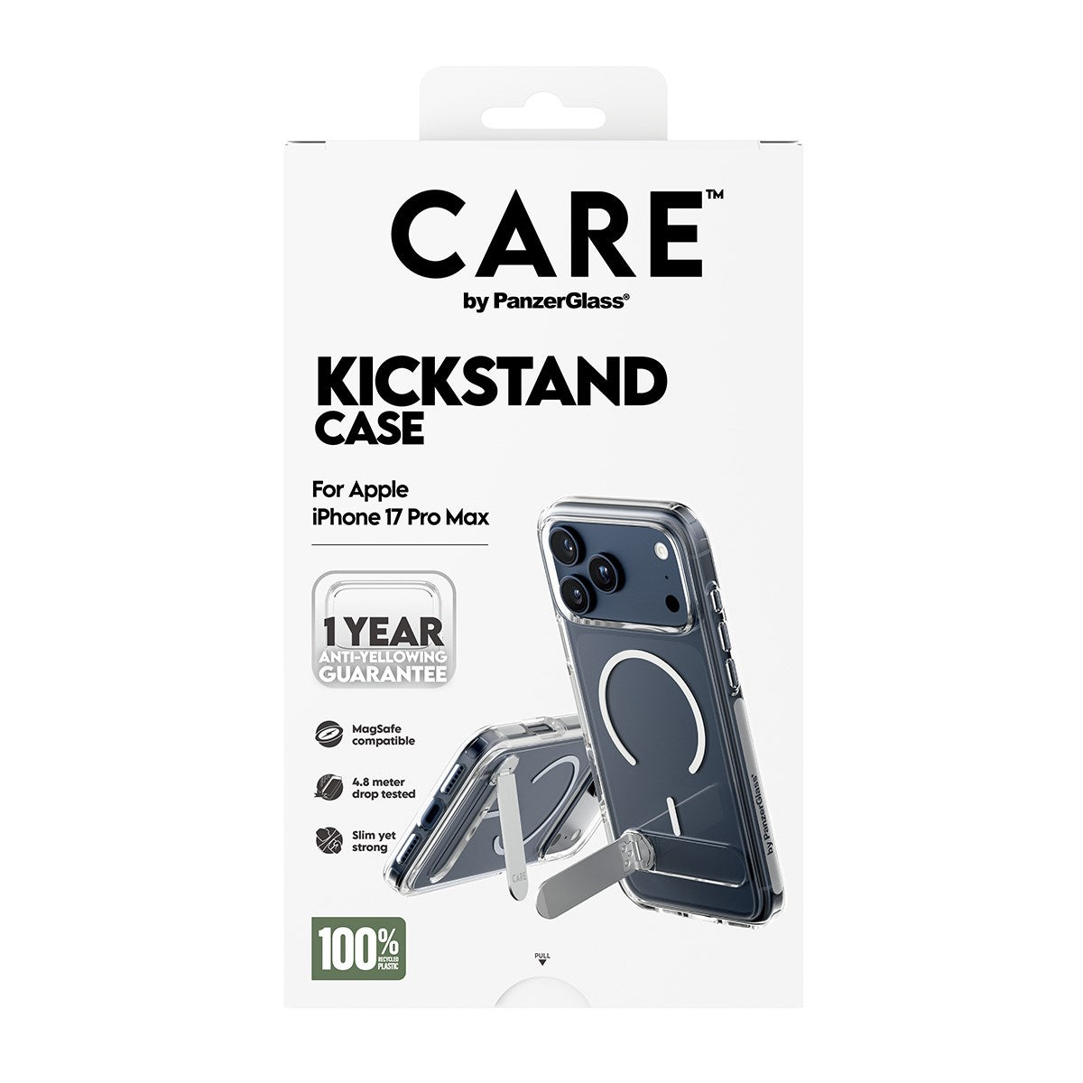 CARE by PanzerGlass® Feature Case Transparent m. Kickstand & MagSafe iPhone 17 Pro Max