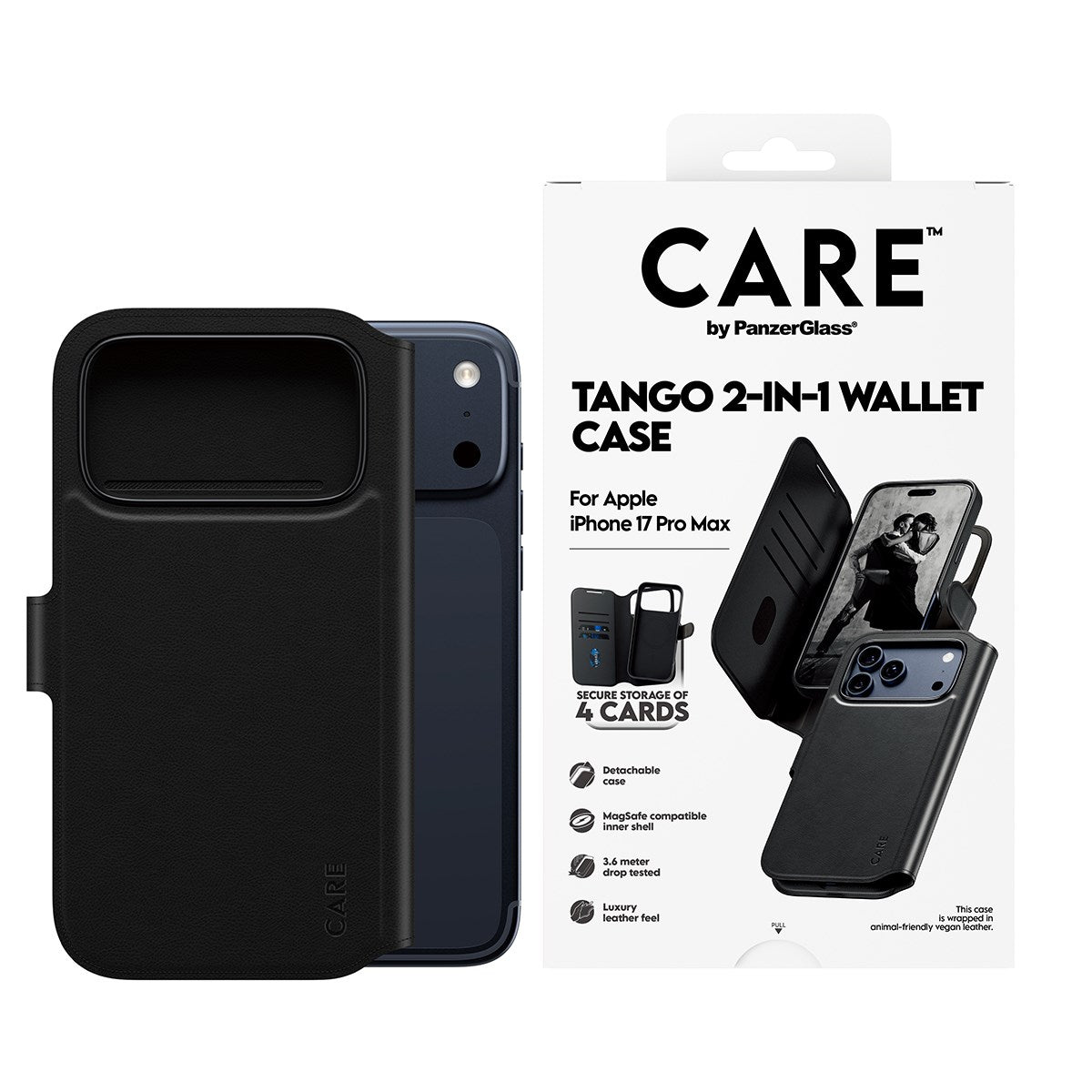 CARE by PanzerGlass® Feature Case Tango Two-in-One Wallet m. MagSafe iPhone 17 Pro Max