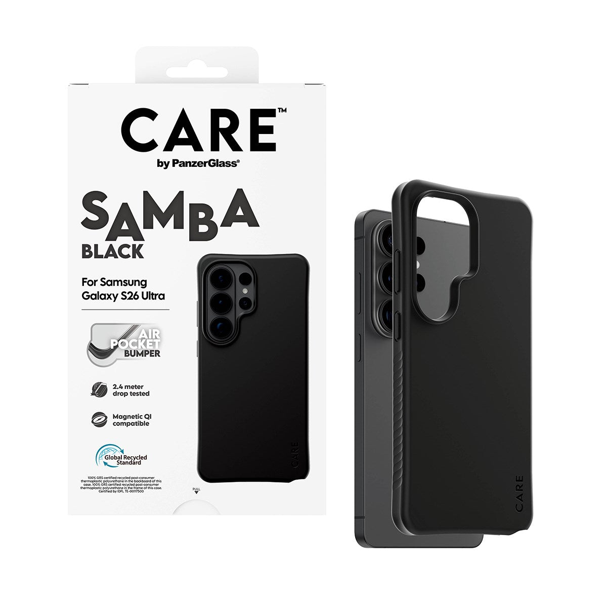 CARE™ by PanzerGlass® Samba Case Schwarz m. Qi Samsung Galaxy S26 Ultra