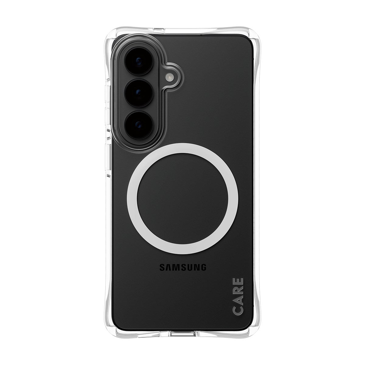 CARE™ by PanzerGlass® Samba Case Transparent m. Weiss Qi Samsung Galaxy S26