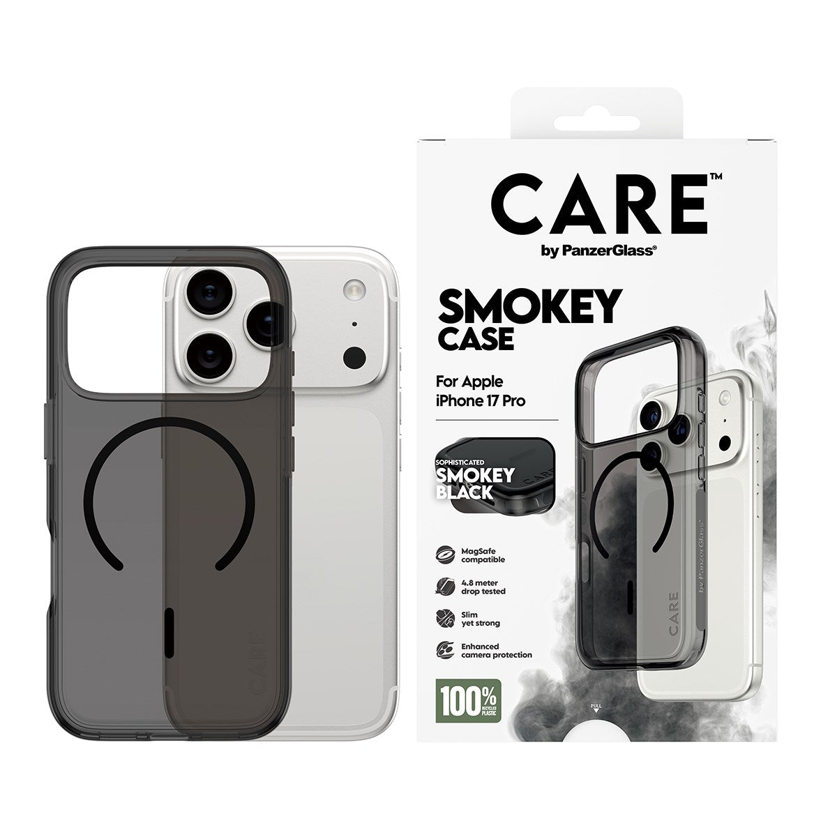 CARE by PanzerGlass® Flagship Case Urban Explorer Smokey m. Schwarz MagSafe iPhone 17 Pro