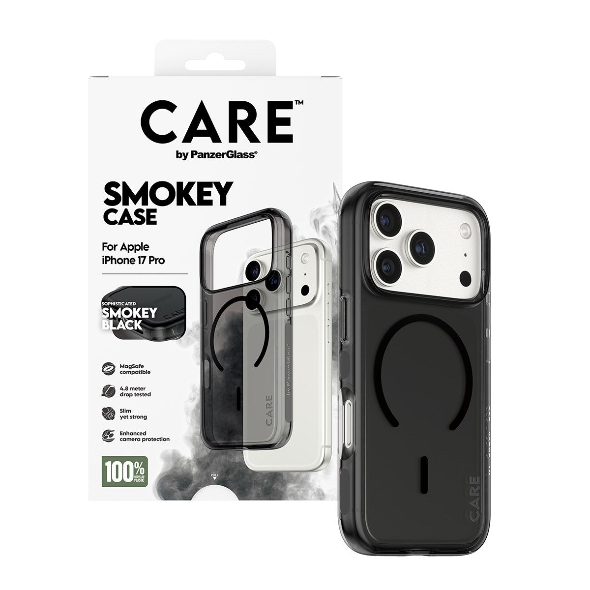 CARE by PanzerGlass® Flagship Case Urban Explorer Smokey m. Schwarz MagSafe iPhone 17 Pro