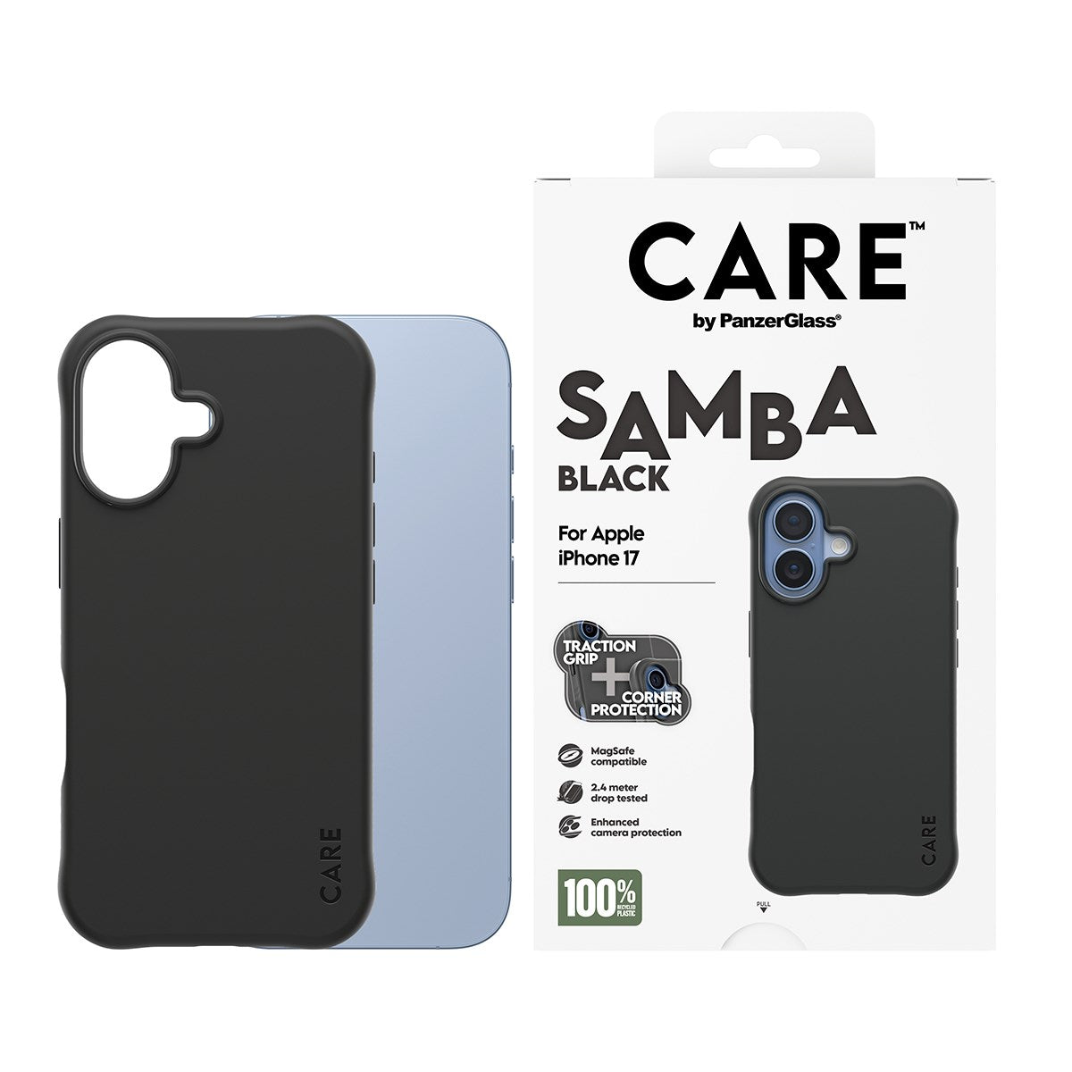 CARE by PanzerGlass® Fashionable Case Samba Schwarz m. MagSafe iPhone 17