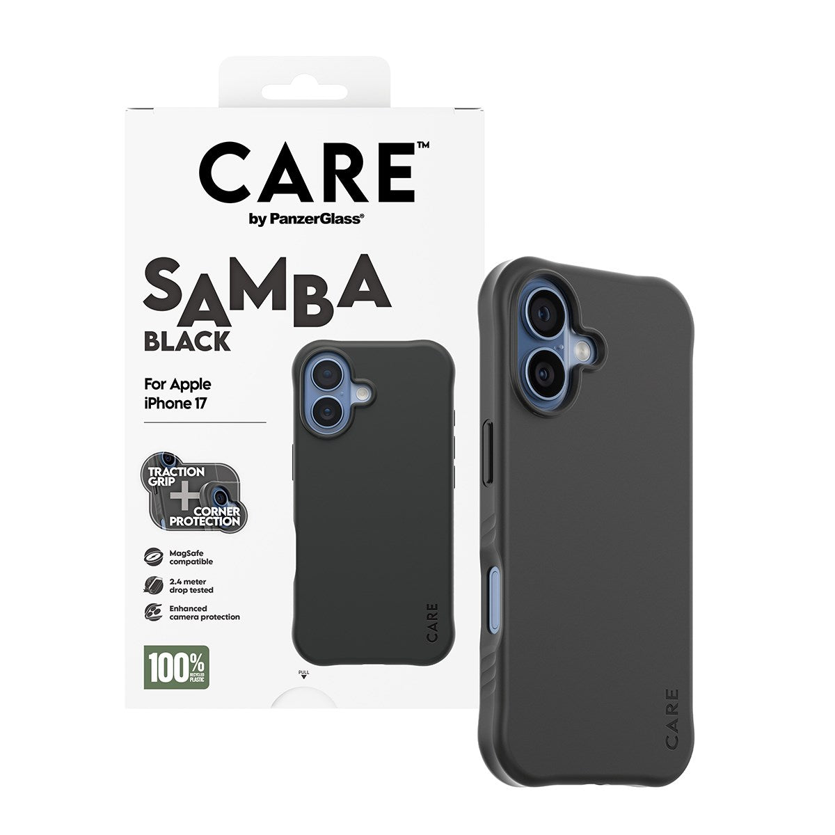 CARE by PanzerGlass® Fashionable Case Samba Schwarz m. MagSafe iPhone 17