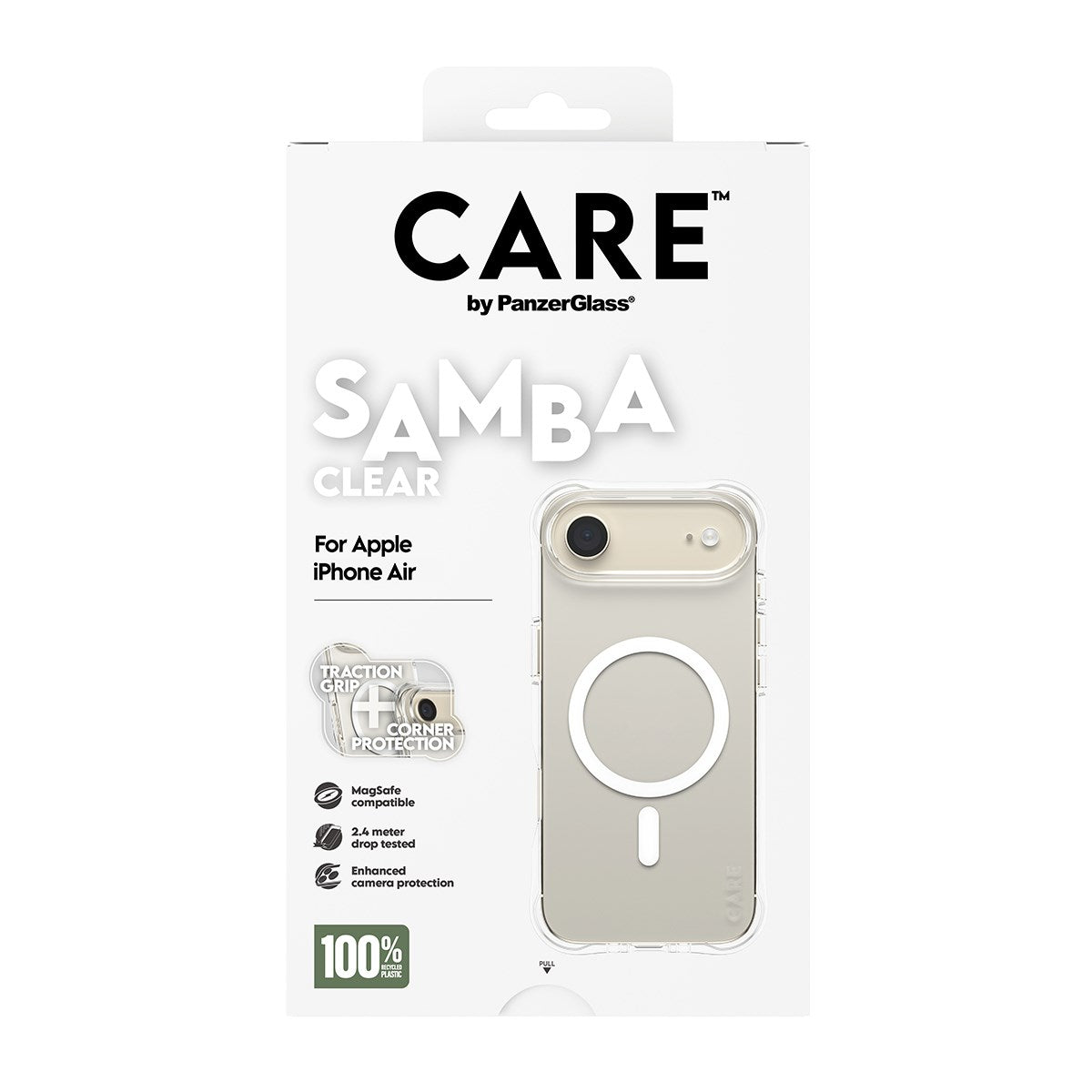 CARE by PanzerGlass® Fashionable Case Samba Transparent m. Weiß MagSafe iPhone Air