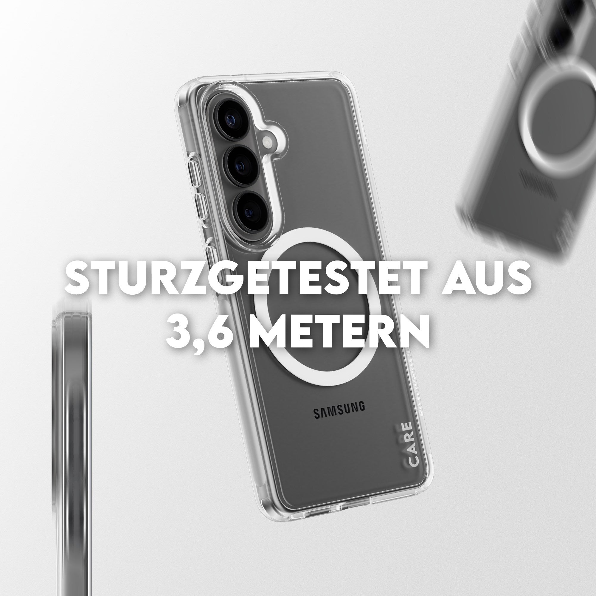 CARE™ by PanzerGlass® Urban Explorer Case Transparent m. Weiss Qi Samsung Galaxy S26+