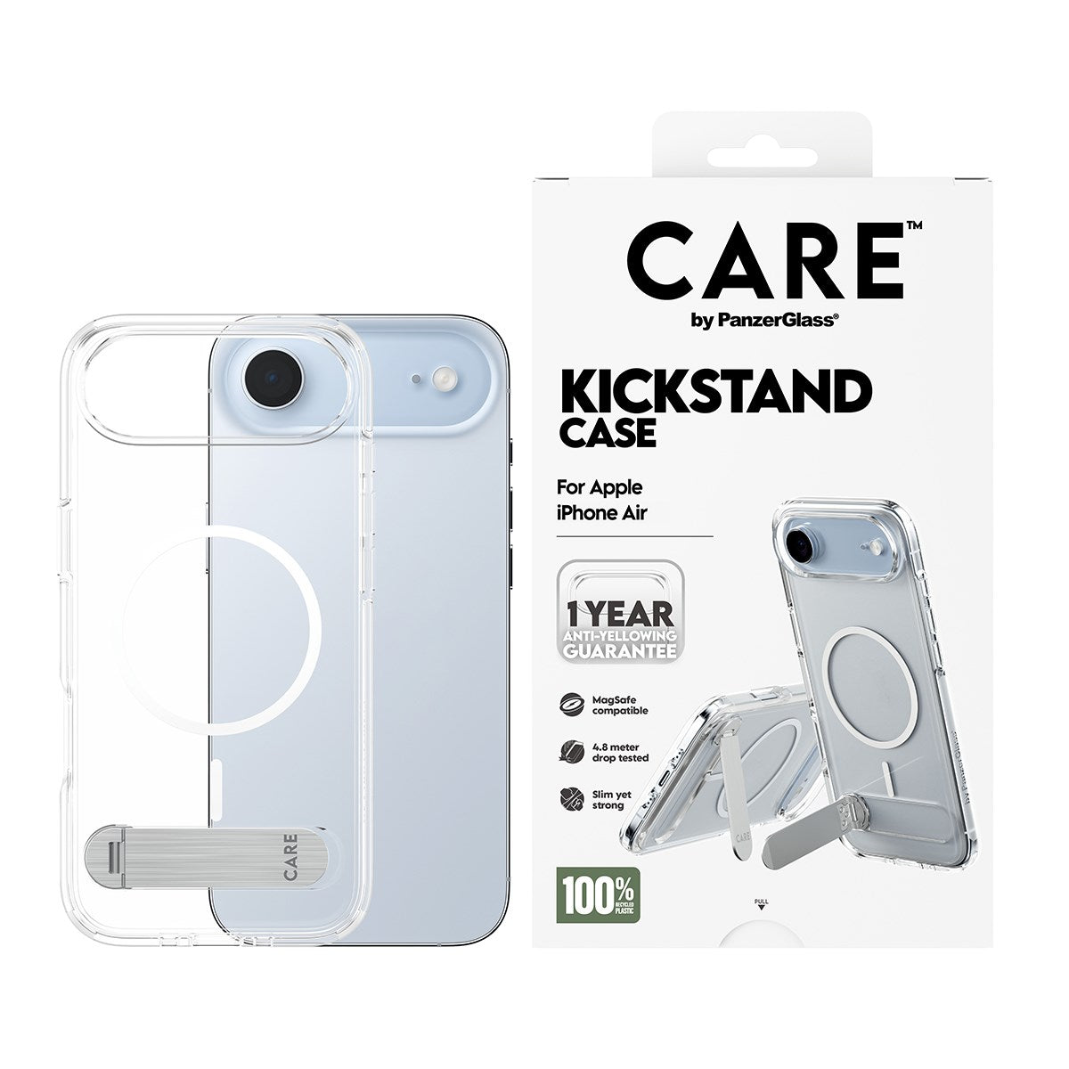 CARE by PanzerGlass® Feature Case Transparent m. Kickstand & MagSafe iPhone Air