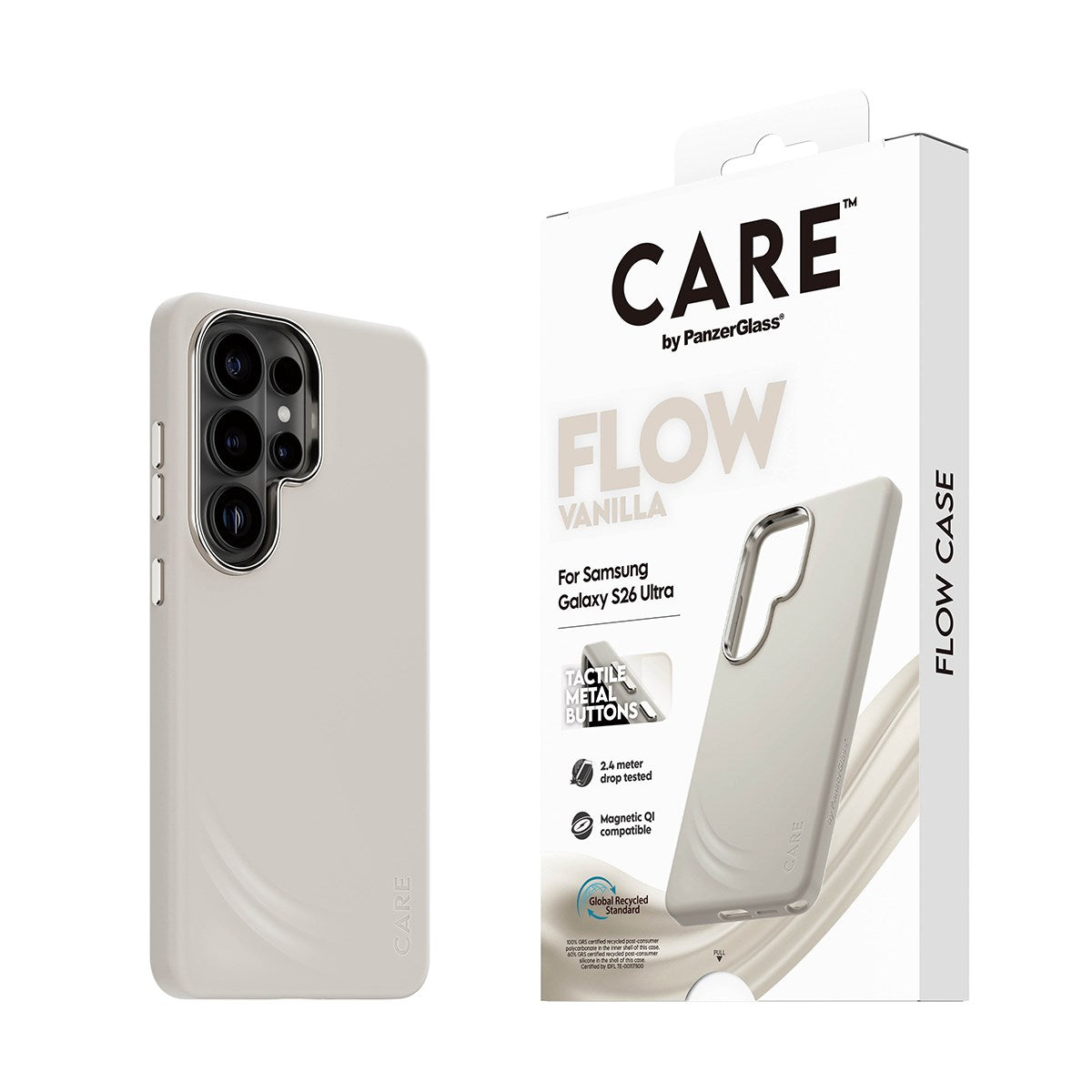 CARE™ by PanzerGlass® Flow Case Vanilla m. Qi Samsung Galaxy S26 Ultra