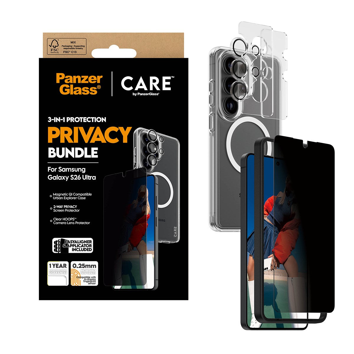 PanzerGlass® | CARE™ by PanzerGlass® Privacy 3-in-1 Set Samsung Galaxy S26 Ultra