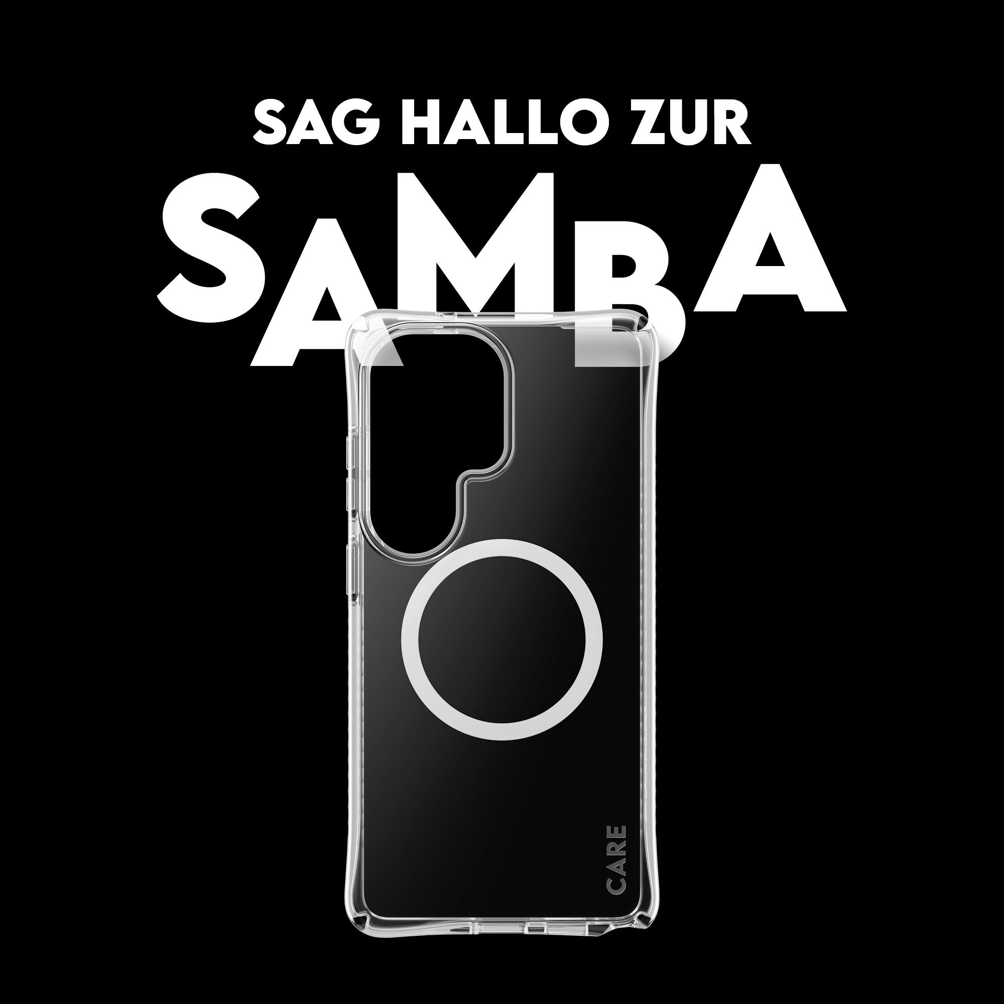 CARE™ by PanzerGlass® Samba Case Transparent m. Weiss Qi Samsung Galaxy S26 Ultra