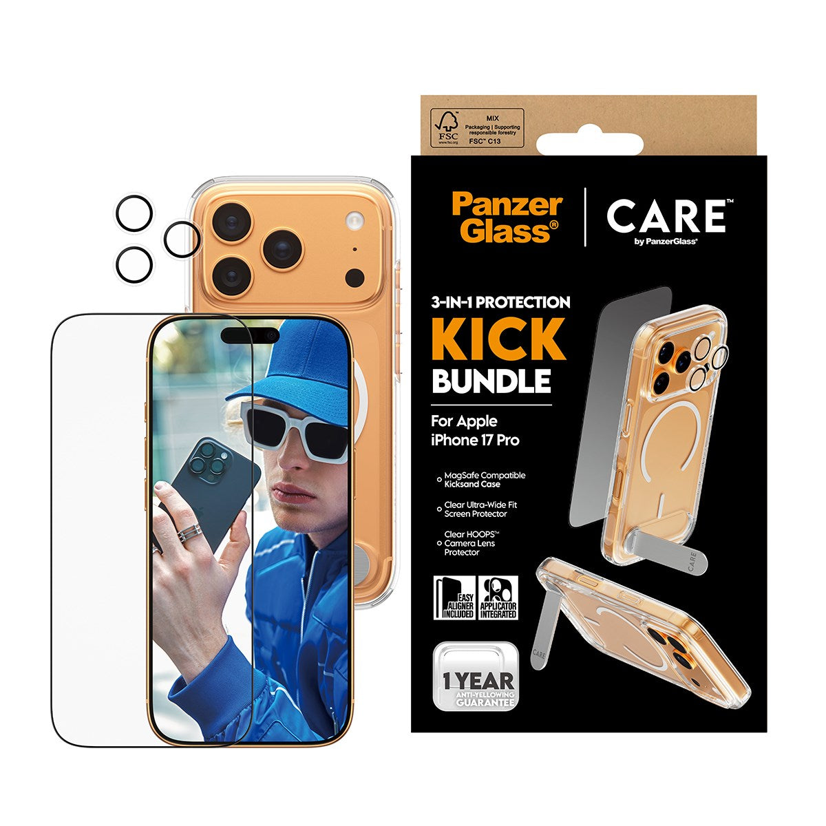 PanzerGlass® | CARE by PanzerGlass® 3-in-1 Kick Set iPhone 17 Pro