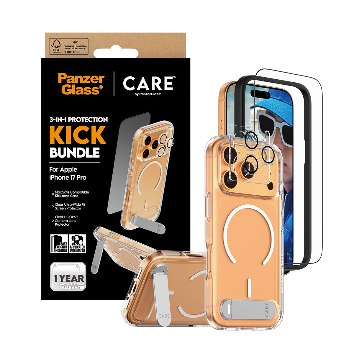 PanzerGlass® | CARE by PanzerGlass® 3-in-1 Kick Set iPhone 17 Pro