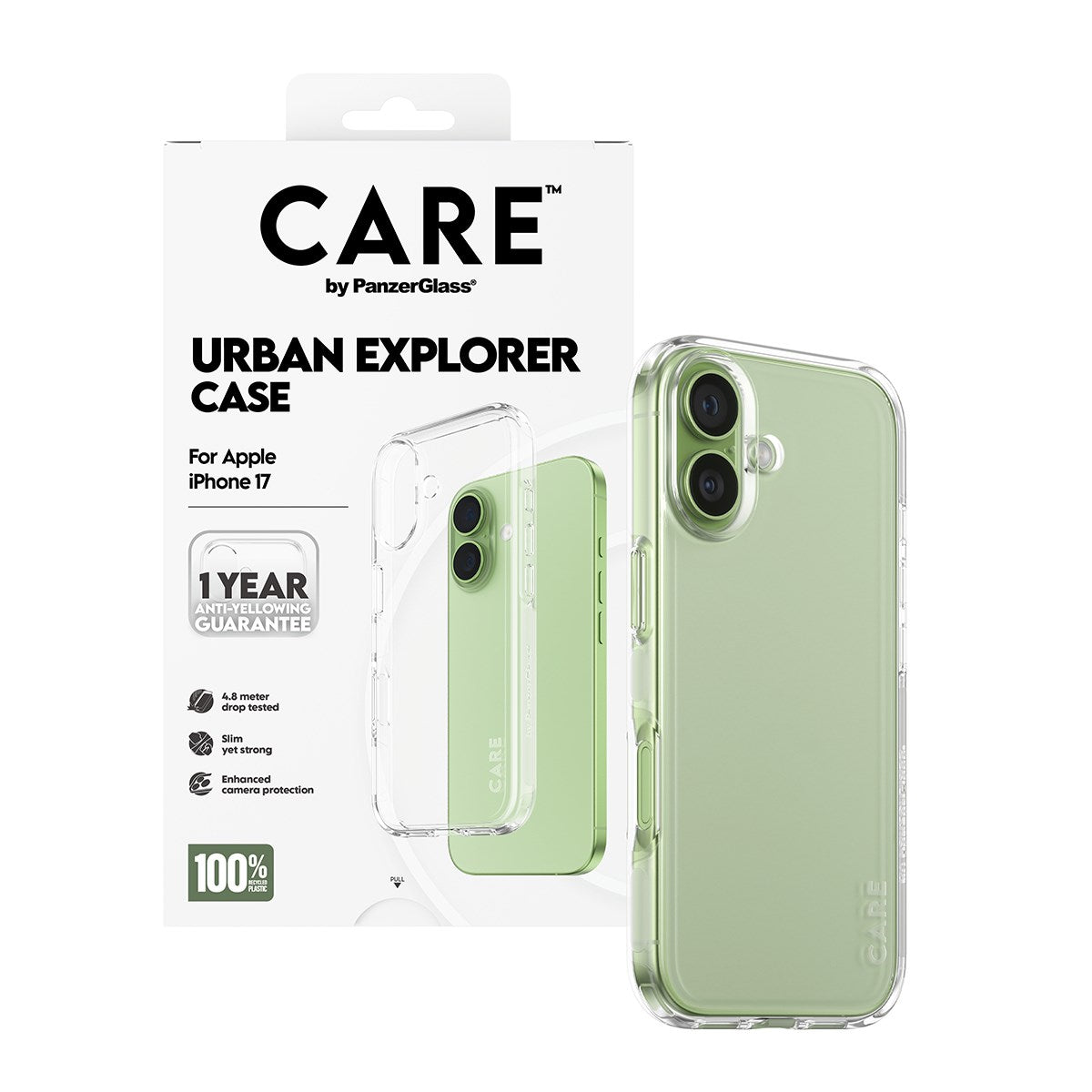 CARE by PanzerGlass® Flagship Case Transparent Urban Explorer m. Klarer Rahmen iPhone 17