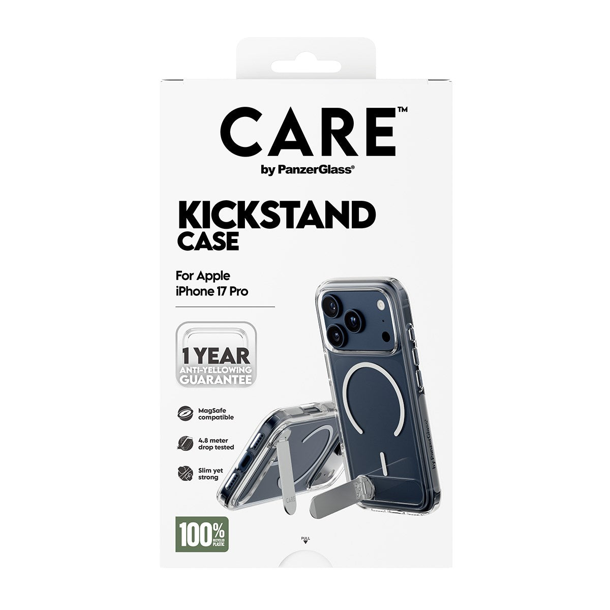 CARE by PanzerGlass® Feature Case Transparent m. Kickstand & MagSafe iPhone 17 Pro