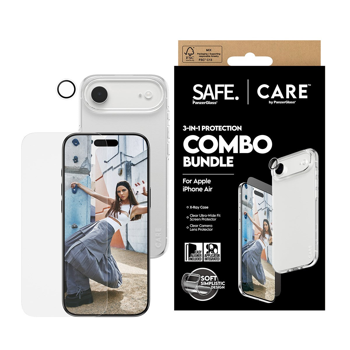 SAFE. | CARE by PanzerGlass® 3-in-1 Combo Set iPhone Air