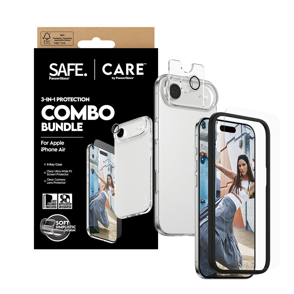 SAFE. | CARE by PanzerGlass® 3-in-1 Combo Set iPhone Air