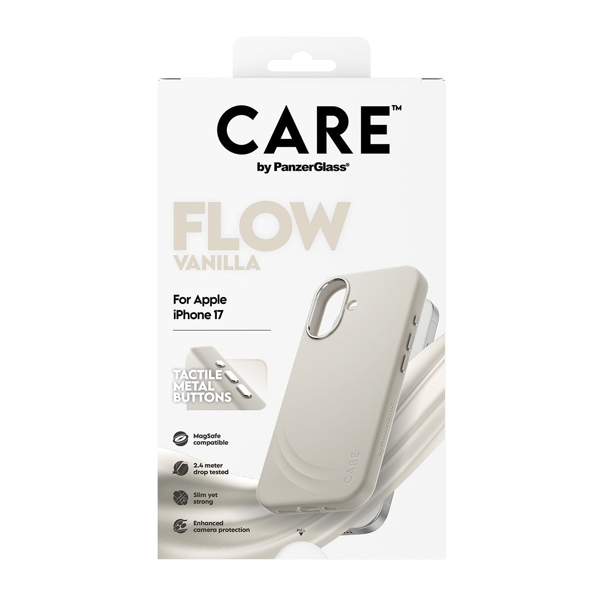 CARE by PanzerGlass® Feature FLOW Case Vanilla m. MagSafe iPhone 17
