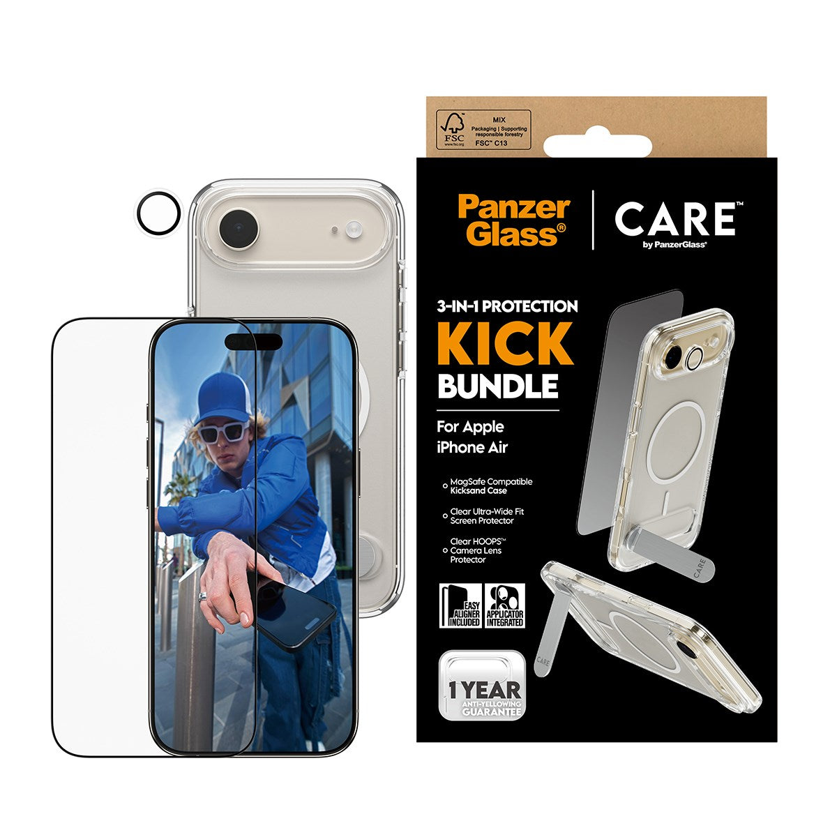 PanzerGlass® | CARE by PanzerGlass® 3-in-1 Kick Set iPhone Air