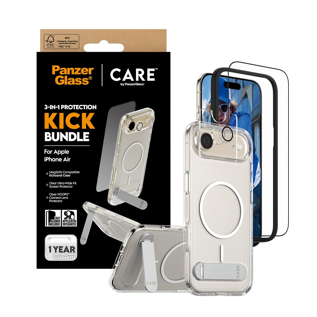 PanzerGlass® | CARE by PanzerGlass® 3-in-1 Kick Set iPhone Air