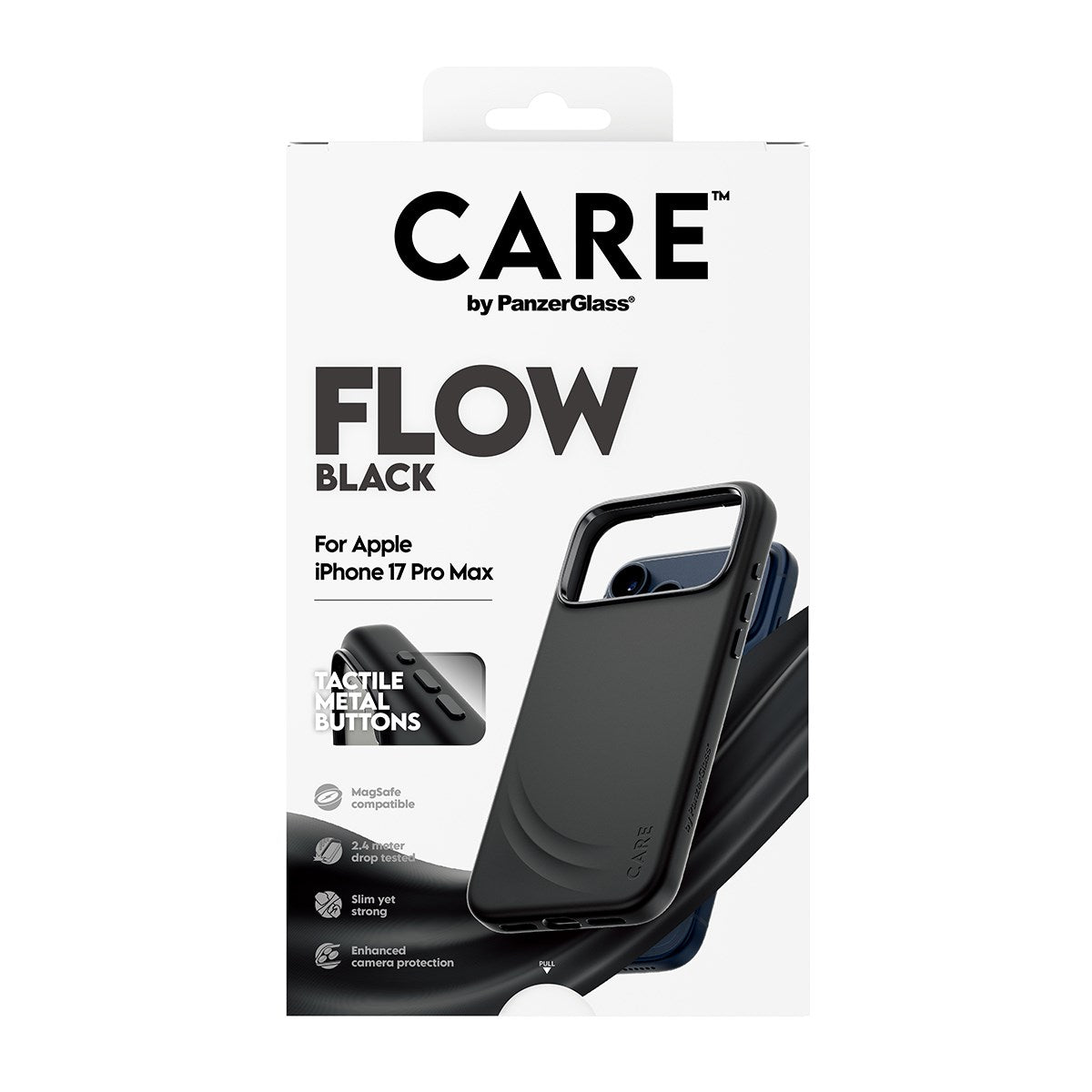 CARE by PanzerGlass® Feature FLOW Case Schwarz m. MagSafe iPhone 17 Pro Max