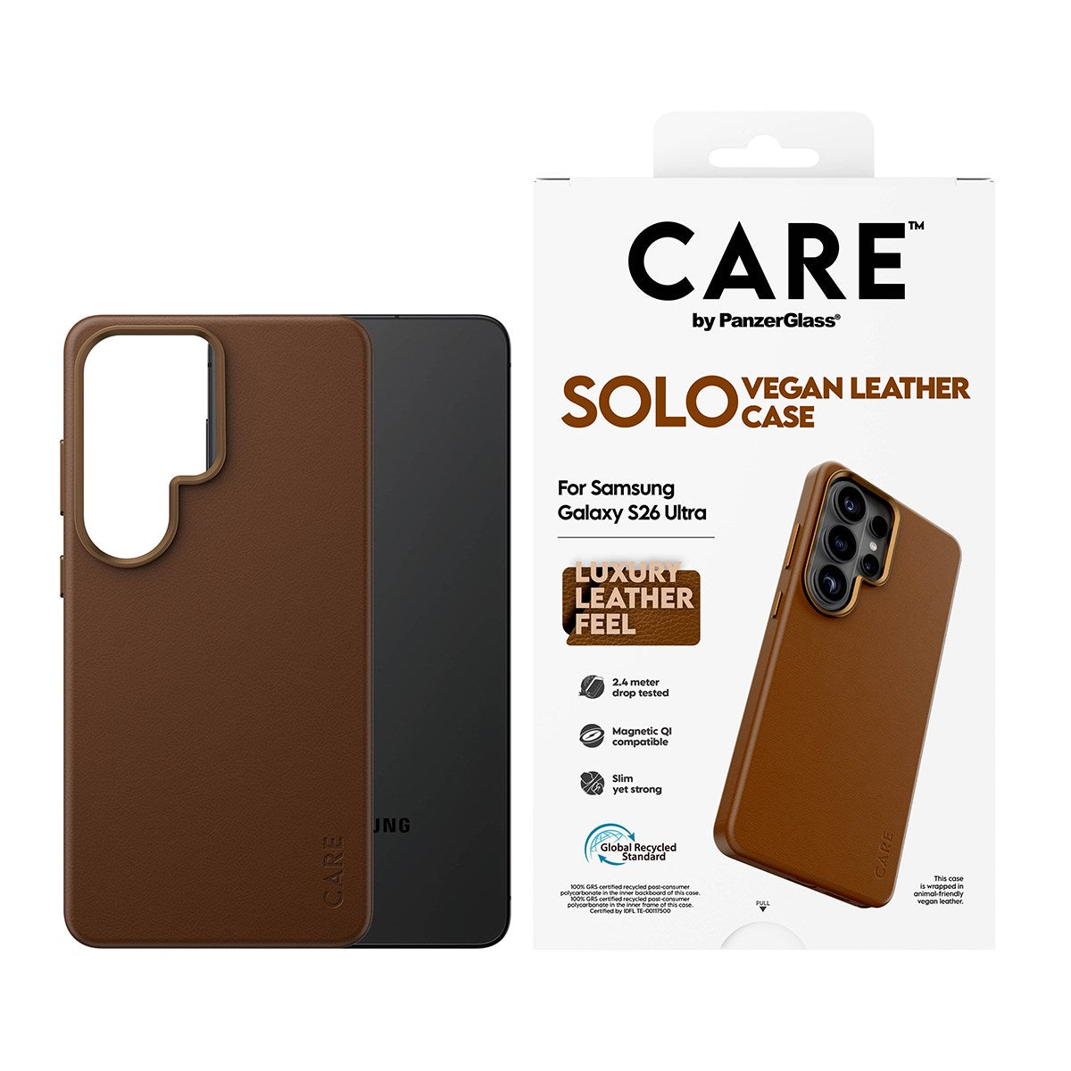 CARE™ by PanzerGlass® Solo Case Braun m. Qi Samsung Galaxy S26 Ultra