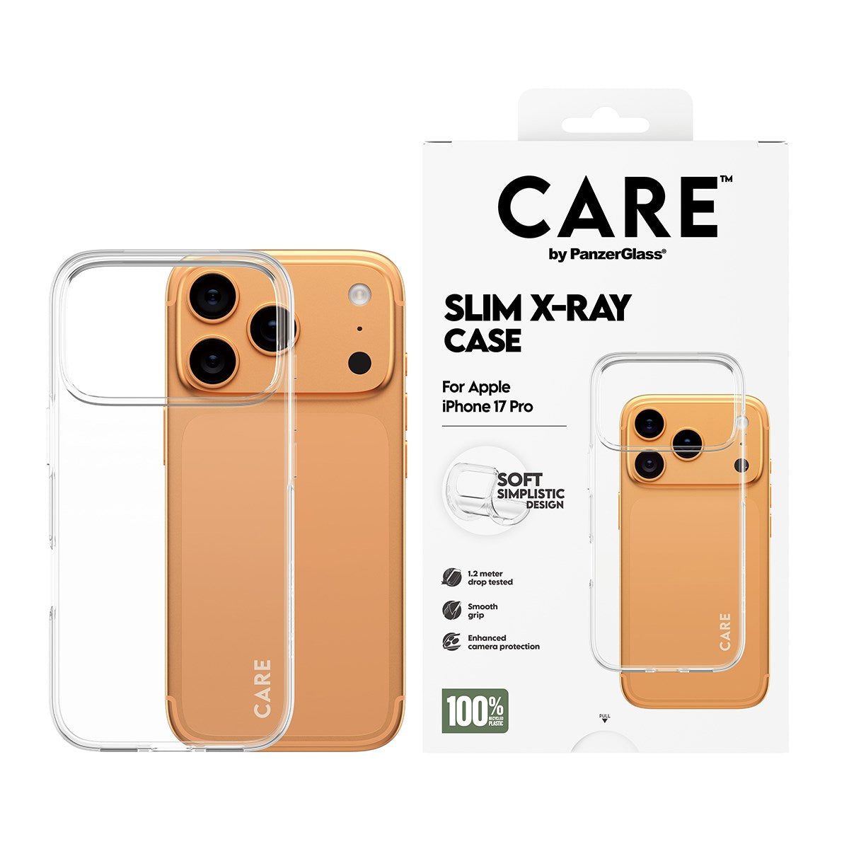 CARE by PanzerGlass® Fashionable Case Transparent X-Ray Soft Basic iPhone 17 Pro