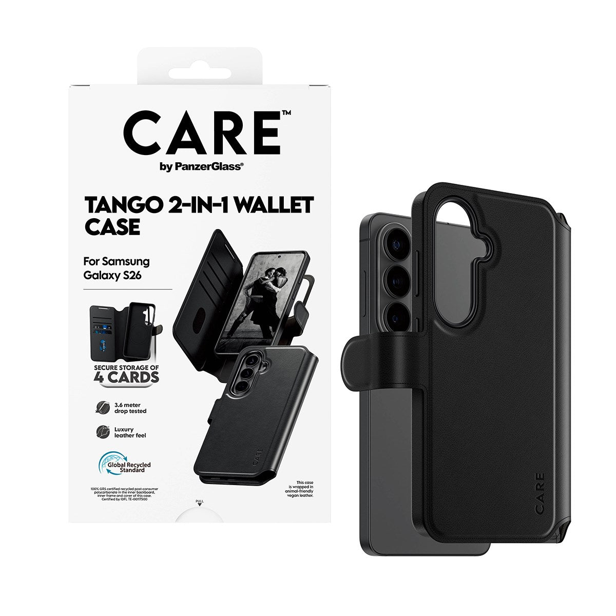 CARE™ by PanzerGlass® Case Tango 2-in-1 Wallet m. Qi Samsung Galaxy S26