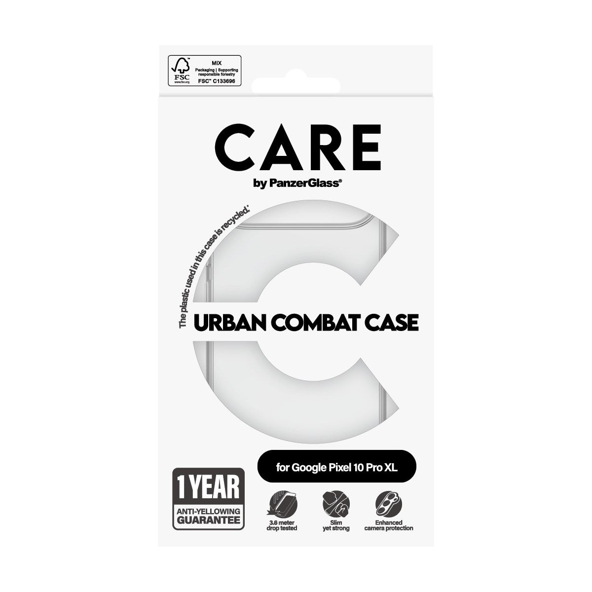 CARE by PanzerGlass® Flagship Case Transparent Urban Combat m. Klarer Rahmen Google Pixel 10 Pro XL